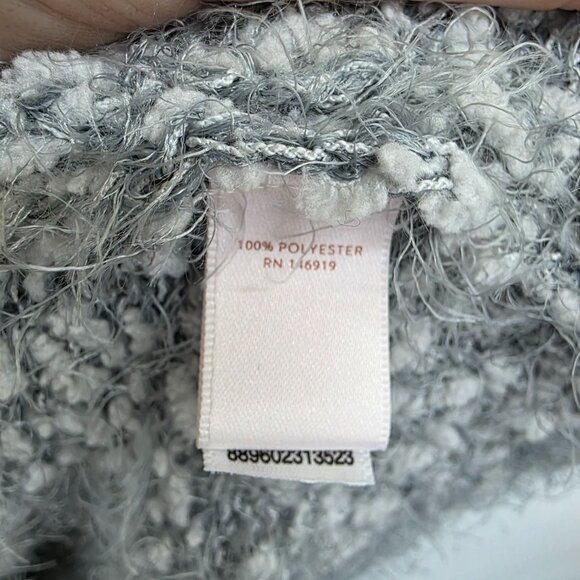 NEW Lauren Conrad Gray Eyelash Cowl Neck Sweater Womens Size S Soft Cozy Fuzzy - Picture 14 of 15